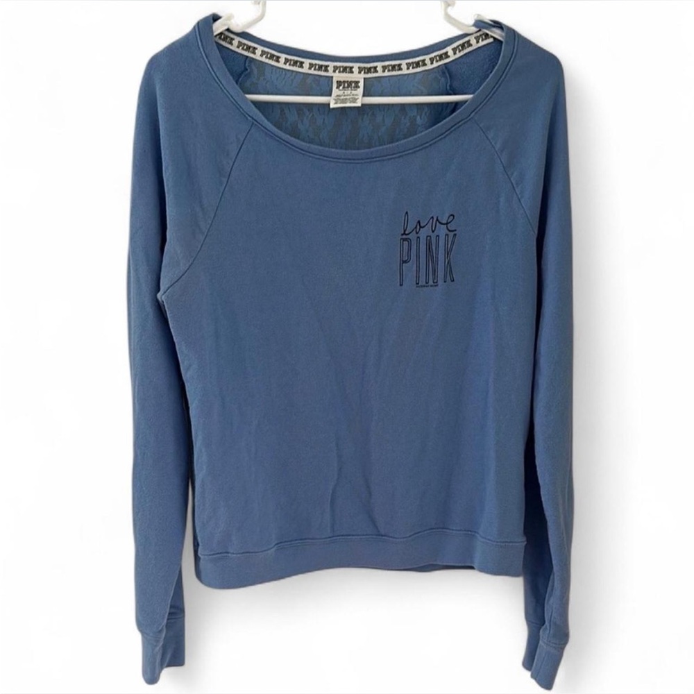 Victoria's Secret PeriwinkleCrew Neck Sweater Lace Back
